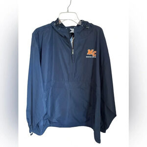 Champion Packable Windbreaker Morton College size 2XL men’s navy blue hooded